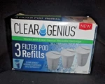 Clear Genius Sr-3 Filter Pod Refills Pack Of 3 120 Gallons Factory Sealed. Fixed Price $21.00.