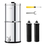 Gravity-fed Water Filter System, 1.5g 304 Stainless-steel Countertop Wat. Fixed Price $125.45.