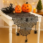 18 X 72 Inch Halloween Table Runners Black Lace Spider Web Runner With .... Fixed Price $25.46.