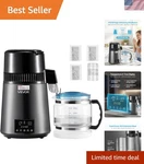 Compact 4l Countertop Water Distiller With Glass Carafe - Modern Purification. Fixed Price $189.99.
