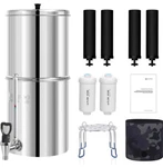Fachioo Gravity Fed Water Filter System 2.25-ga Stainless Steel Reduce Chlorine. Fixed Price $150.00.