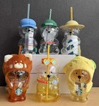 Starbucks Christmas Green Teddy Bear Glass Cold Cup Tumbler Bearista Straw Cups. Fixed Price $46.54.