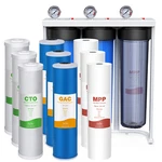 3 Stage 20" Big Blue Housings Whole House System Sediment Carbon Filter Gauge. Fixed Price $449.99.