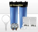2 X20"x4.5" Bb Whole House Filter Blue Housing 1" Ports W/ Wrench, Gauge,bracket. Fixed Price $130.00.