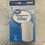 Great Value Refrigerator Replacement Filters- Fits Ge Mwf -1 Pk. Fixed Price $10.99.