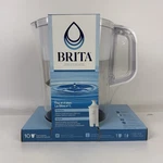 Brita Large 10 Cup White Tahoe Water Filter Pitcher With 1 Standard. Fixed Price $29.99.