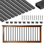 Vevor 61 Pack Deck Balusters 36 In Rectangle Steel Railing Spindles Porch Black. Fixed Price $125.90.