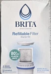 Brita Refillable Water Filtration Starter Kit 1 Reusable Filter Shell 3 Refills. Fixed Price $11.99.