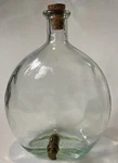 Handblown Italian Green Glass Made In Italy Decanter W/brass Spigot & Cork Top. Fixed Price $50.99.