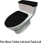 Toilet Lid Cover Madeals 4 Piece Memory Foam Bathroom Rug Set Tank Black. Fixed Price $65.99.