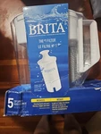 Brita 5 Cup Water Filter Pitcher With Standard White New Open Box. Fixed Price $18.95.