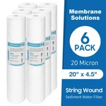 6 Pack 20" X 4.5" String Wound Whole House Well Sediment Water Filter 20 Micron. Fixed Price $96.89.