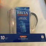 New Brita Large 10 Cup Water Filter Pitcher With 1 Elite White!. Fixed Price $49.99.