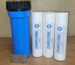 10" Blue Filter Housing With 3 Flow-pro 5 Micron Melt Blown Filters And Bracket. Fixed Price $27.00.