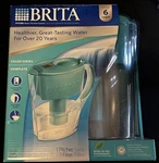 Brita 6-cup Space Saver Water Pitcher With Cartridge - Teal. Fixed Price $32.00.