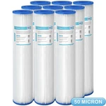 50 Micron 20"x4.5" Whole House Pleated Sediment Water Filter Cartridges 1-9 Pack. Fixed Price $75.99.