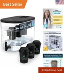 Alkaline Countertop Water Filter Dispenser, Large 52-cup Capacity, Mineralize.... Fixed Price $103.99.