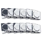 Ogrmar Metal Clip 1.2"-12 Pack Refrigerator Whiteboard Wall 1.2", Silver. Fixed Price $13.05.