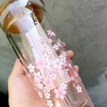 Starbucks Tumbler Pink Sakura Double Glass Straw Cup 591 Ml+ Wooden Lid + Plug. Fixed Price $39.98.