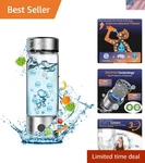 Portable Hydrogen Water Bottle Generator 460ml Rechargeable, Self Cleaning, Le. Fixed Price $56.99.
