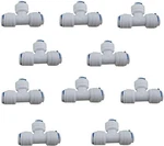Lemoy Liimevvon 10x 1/4 Inch Tee 3 Way Tube Quick Inch, Blue, White. Fixed Price $11.48.