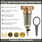 Ispring Wsp & Sl Spin Down Whole House Sediment Water Filter, 1" Mnpt+3/4" Fnpt. Fixed Price $59.99.