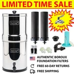 Crown Berkey 6 Gal Gravity Water Filter W/ 2 Boroux Foundation Black Filters. Fixed Price $309.99.