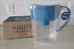 New Brita 6-cup Space Saver Water Pitcher With Filter Cartridge - Blue. Fixed Price $25.00.