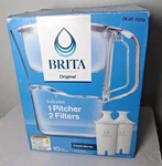 Brita Champlain 10 Cup Water Filter Pitcher & 2 Filters With Smartlight Reminder. Fixed Price $52.16.