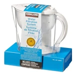 Kirkland Signature Filtered Water Pitcher With 2 Filters. Fixed Price $44.99.