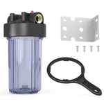 Mewmore Wht10 Whole House Water Filter Housing 10"x4.5" Clear 1" Npt Port Blue. Fixed Price $50.56.
