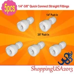 5 X 1/4-3/8 Quick Connect Straight Fitting Connection Push In Water Filter Ro. Fixed Price $9.39.