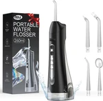 Water Flosser, Dental Flosser Pick For Teeth, Ipx7 Waterproof Black. Fixed Price $17.40.