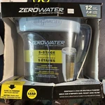 Zerowater 12 Cup 5-stage Water Filtration Pitcher W/ Filter Included Nib Sealed. Fixed Price $35.00.