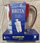 New Brita Red 6 Cup Water Filter Pitcher & - Flip Top Lid. Fixed Price $29.99.