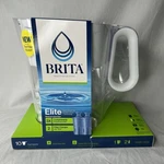 Brita Large 10 Cup Water Pitcher + 2 Elite Longlast+ Filters Last 6 Months Each. Fixed Price $33.75.