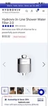 Hydroviv In-line Shower Water Filter 2.0 Chrome, Bacteria Resistant, Mpn. Fixed Price $51.25.