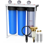 4-stage 20x4.5" Big Blue Spin Down Sediment Cto Whole House Water Filter System. Fixed Price $39.99.