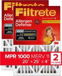 2 Pack Filtrete 20x25x4, Ac Furnace Air Filter, Mpr 1000 Dp, Micro Allergen Def.. Fixed Price $40.88.