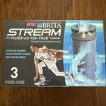 Brita Stream Pitcher Replacement Water Filter 3-pack. Fixed Price $17.99.