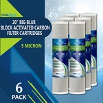 6 Pcs Big Blue Cto Carbon Block Water Filters 4.5" X 20" Whole House Cartridges. Fixed Price $134.99.
