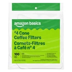 Amazon Basics Number 4 Cone Coffee Filters For 8-12 Cup Cup, White. Fixed Price $7.99.