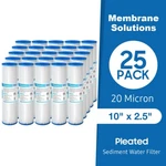 20 Micron 10"x2.5" Washable Pleated Whole House Sediment Water Filter 1-25 Pack. Fixed Price $79.79.