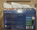 Crofton 3 Pack Universal Water Filter Cartridge,ea. Purified 40 Gallons Of. Fixed Price $19.99.