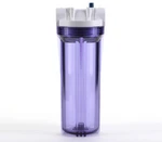 Hydronix 10" Clear Housing, White Rib Cap, Ro & Filtration 1/2" Ports W/ Relief. Fixed Price $29.99.