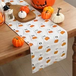 Frienda Fall Ghost Pumpkin Table Runner Ivory Plush 13x72 Inch. Fixed Price $12.99.