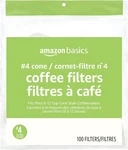 Amazon Basics Number 4 Cone Coffee Filters For 8-12 Cup. Fixed Price $6.59.