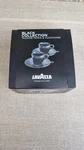 Set Of 2 Lavazza Black Ceramic And Saucers Stainless Steel Cups. Fixed Price $58.74.