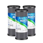 Pureplus 10" X 4.5" Coconut Shell Water Filter Cartridge Activated Carbon 3 Pack. Fixed Price $34.99.
