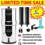 Travel Berkey 1.5 Gal Portable Gravity Water Filter W/2 Certified Boroux Filters. Fixed Price $229.99.